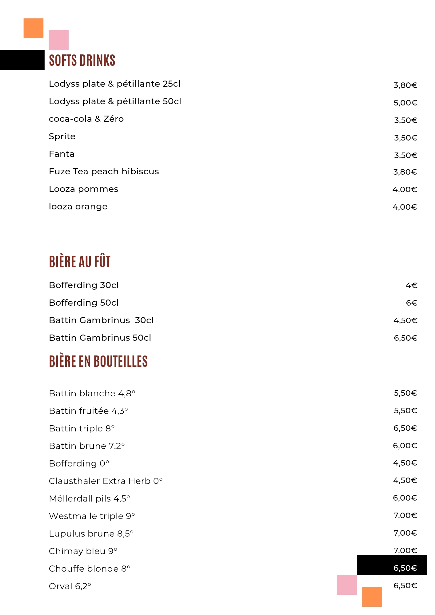 Menu Page 8